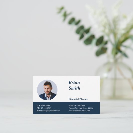 プロフェッショナルファイナンシャルプランナーブルー名刺 ロイヤリティカード (スタンド正面)