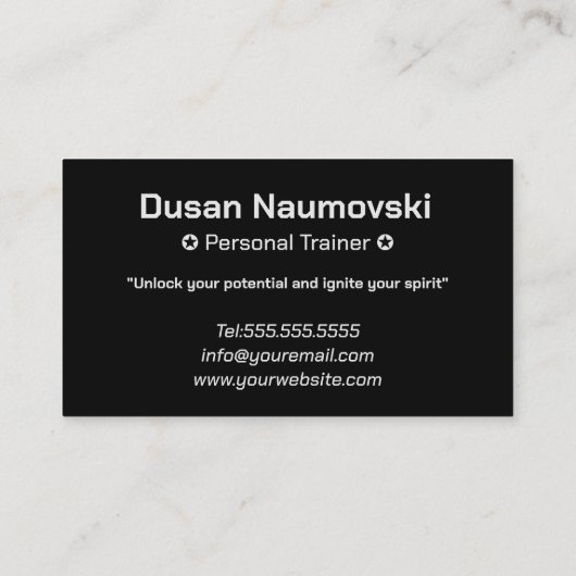 プロフェッショナルフィットネスとジムパーソナルトレーナー 名刺 (裏面)