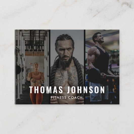 プロフェッショナルフィットネスコーチソーシャルメディア3写真 名刺 (正面)