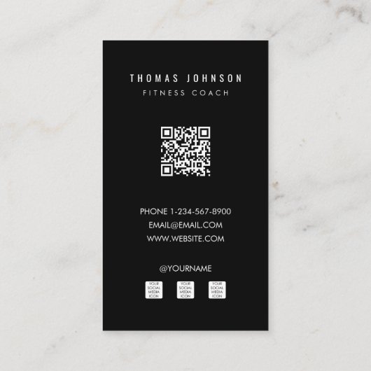 プロフェッショナルフィットネスコーチSNSインフルエンサー 名刺 (裏面)