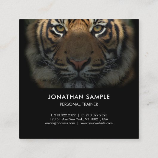 プロフェッショナルフィットネストレーナースタジオラグジュアリエレガントー スクエア名刺 (裏面)