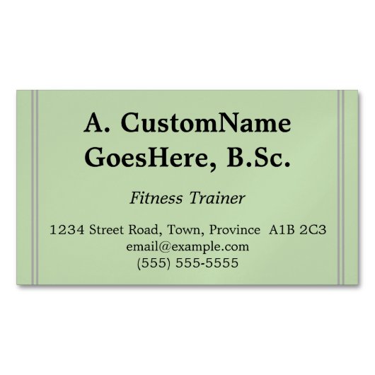 プロフェッショナルフィットネストレーナー名刺 マグネット名刺 (正面)
