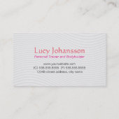 プロフェッショナルフィットネスパーソナルトレーナーピンク&金ゴールド 名刺 (裏面)