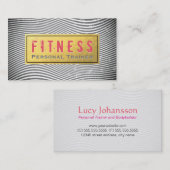 プロフェッショナルフィットネスパーソナルトレーナーブラック&金ゴールド 名刺 (正面/裏面)