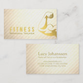 プロフェッショナルフィットネスパーソナルトレーナー金ゴールド筋 名刺 (正面/裏面)