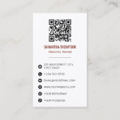 プロフェッショナルフィットネス写真ソーシャルメディア影響者 名刺 (裏面)