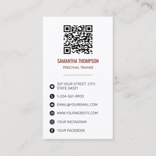 プロフェッショナルフィットネス写真ソーシャルメディア影響者 名刺 (裏面)