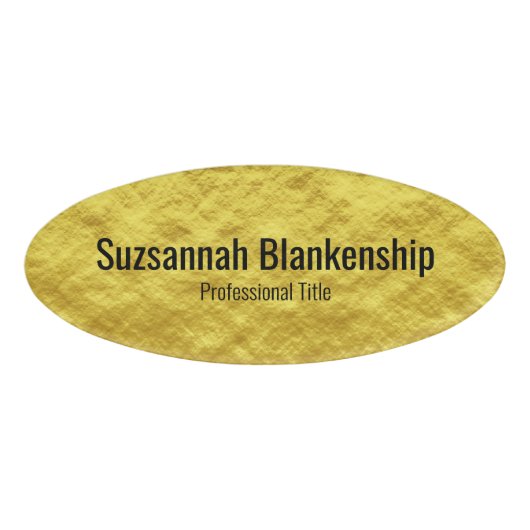 プロフェッショナルフェイクゴールドフォイルテンプレート名タグ 名札 (正面)