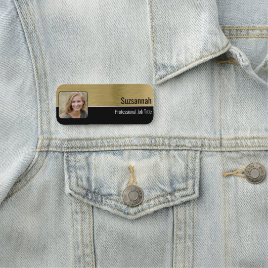 プロフェッショナルフェイクブラシ真鍮カスタム写真 名札 (インサイチュ)