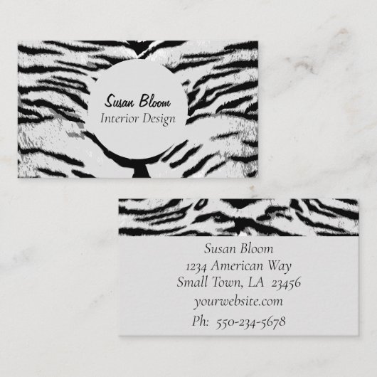 プロフェッショナルフェイク動物ストライプ名刺 名刺 (正面/裏面)