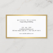 プロフェッショナルフェイク金ゴールドおよびホワイト名刺 名刺 (裏面)