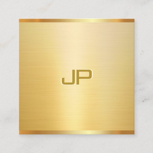 プロフェッショナルフェイク金ゴールドエレガントモダンテンプレート スクエア名刺 (正面)