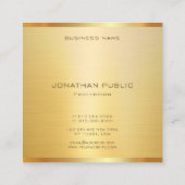 プロフェッショナルフェイク金ゴールドエレガントモダンテンプレート スクエア名刺 (裏面)