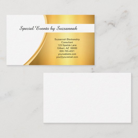 プロフェッショナルフェイク金ゴールドテンプレート文字のみ 名刺 (正面/裏面)