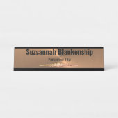 プロフェッショナルフェイク銅金属カスタム デスクネームプレート (正面)