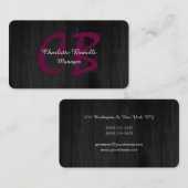 プロフェッショナルフェミニンモノグラモダンム最小主義 名刺 (正面/裏面)