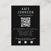 プロフェッショナルフォトはっきりしたミニマモダンリスト 名刺 (裏面)