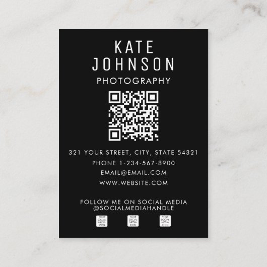 プロフェッショナルフォトはっきりしたミニマモダンリスト 名刺 (裏面)