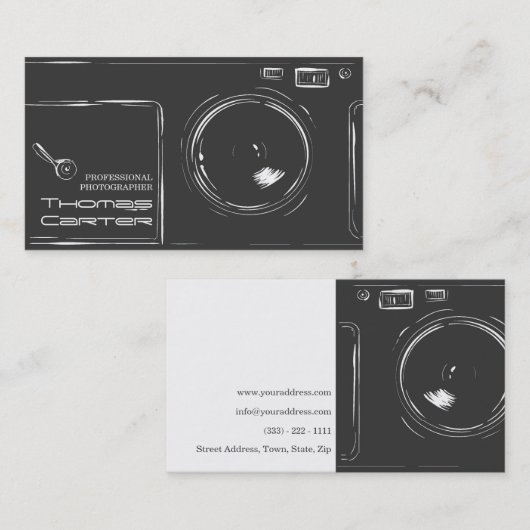 プロフェッショナルフォトグラファーのデジタルフォトカード 名刺 (正面/裏面)
