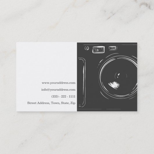 プロフェッショナルフォトグラファーのデジタルフォトカード 名刺 (裏面)