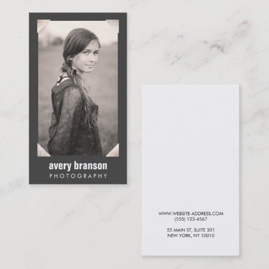 プロフェッショナルフォトグラファーシルバーコーナーフォトカード 名刺 (正面/裏面)