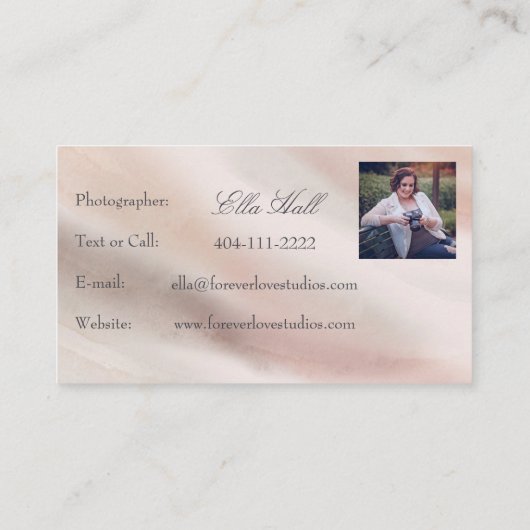 プロフェッショナルフォトグラファー大理石- 8フォトデザイン 名刺 (裏面)