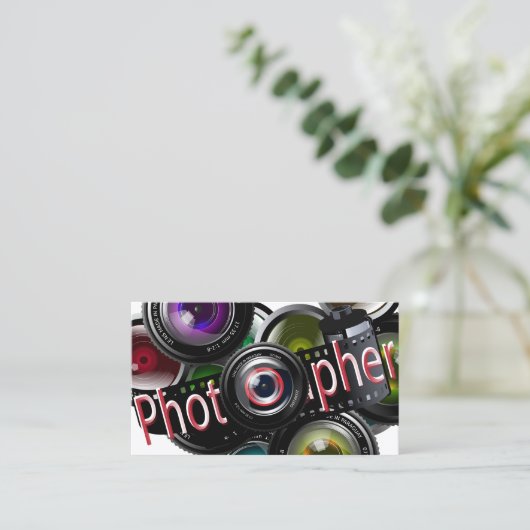 プロフェッショナルフォトグラファー – 赤 名刺 (スタンド正面)