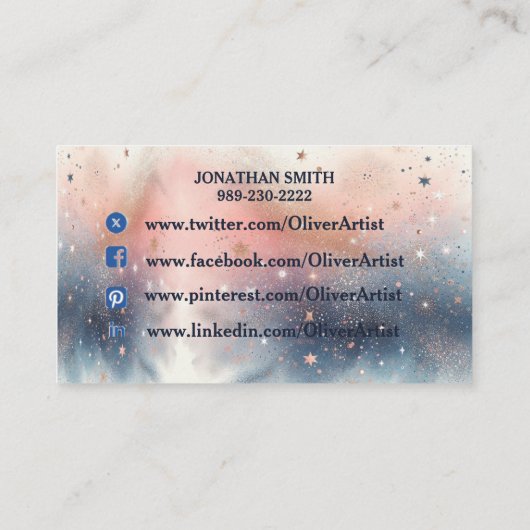 プロフェッショナルフォトグラファーCamera Sceneパステルピンク 名刺 (裏面)