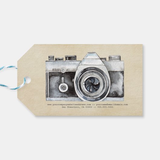 プロフェッショナルフォトグラファーCamera Thank You ギフトタグ (裏面横)