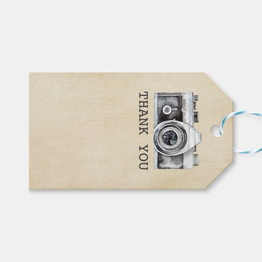 プロフェッショナルフォトグラファーCamera Thank You ギフトタグ (正面(横))