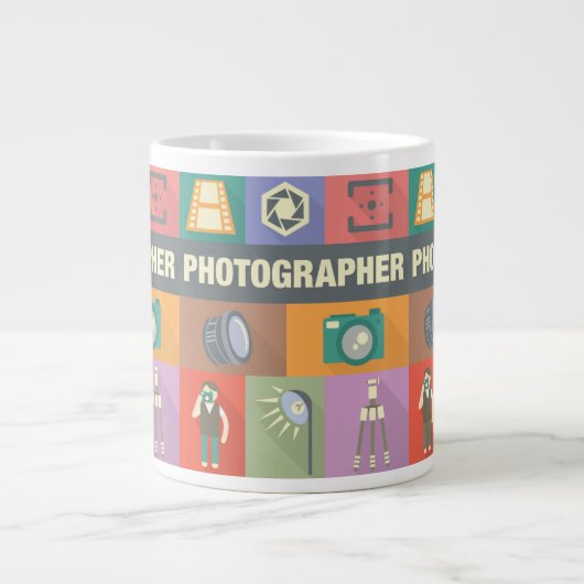 プロフェッショナルフォトグラファーIconicデザイン ジャンボコーヒーマグカップ (正面)