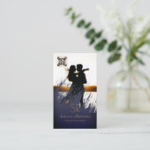 プロフェッショナルフォトグラファーNavy Blueと金ゴールドQR 名刺 (スタンド正面)