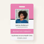 プロフェッショナルフォトピンクの従業員IDバッジ バッジ (正面)