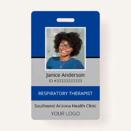 プロフェッショナルフォトブルーとグレーの従業員セキュリティ バッジ