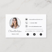 プロフェッショナルフォトホワイトブラック名刺 名刺 (正面)