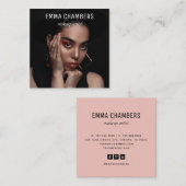 プロフェッショナルフォトメイクアップアーティスト スクエア名刺 (正面/裏面)