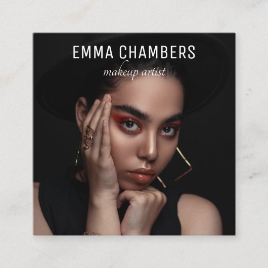 プロフェッショナルフォトメイクアップアーティスト スクエア名刺 (正面)