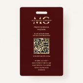 プロフェッショナルフォトモノグラムブルゴーニュモダン金ゴールド バッジ (裏面)