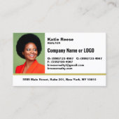 プロフェッショナルフォトロゴの追加 – はっきりしたフォント 名刺 (正面)