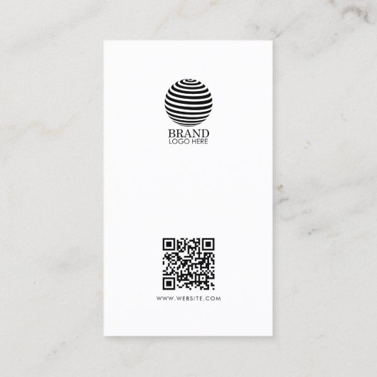 プロフェッショナルフォトロゴQRコードソーシャルメディア 名刺 (裏面)