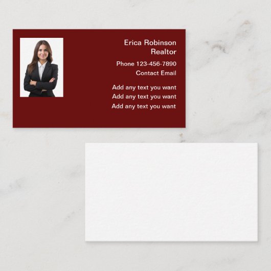 プロフェッショナルフォト不動産仲介業者名刺テンプレート 名刺 (正面/裏面)