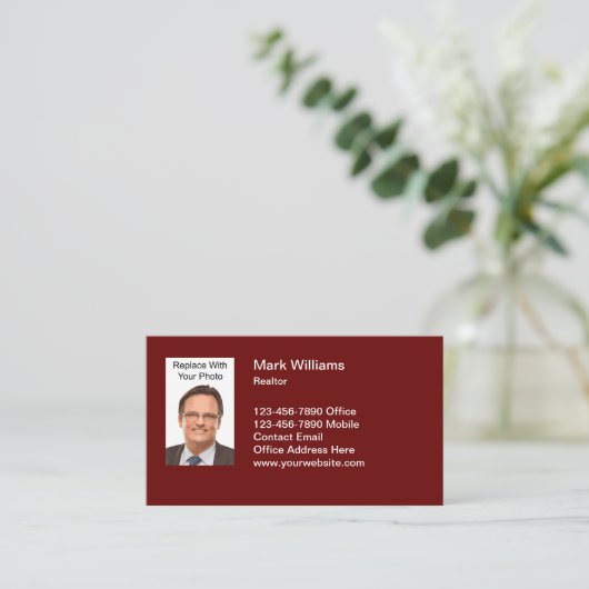 プロフェッショナルフォト不動産仲介業者名刺テンプレート 名刺 (スタンド正面)