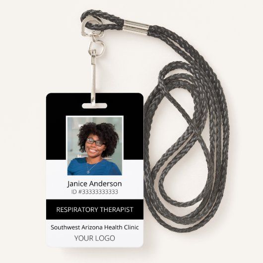 プロフェッショナルフォト従業員ブラックIDバッジ バッジ (正面ランヤード)