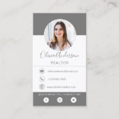 プロフェッショナルフォト木炭グレービジネスカード 名刺 (正面)