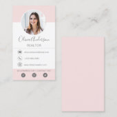 プロフェッショナルフォト赤面ピンク名刺 名刺 (正面/裏面)