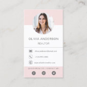 プロフェッショナルフォト赤面ピンク名刺 名刺 (正面)