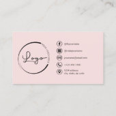 プロフェッショナルフォト赤面ピンクQRコードソーシャルメディア 名刺 (裏面)