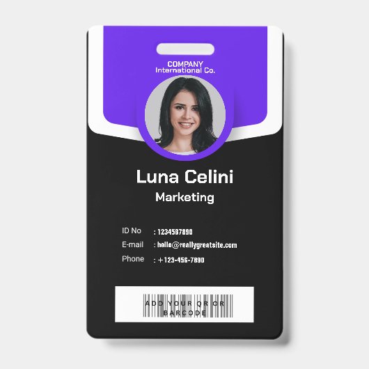 プロフェッショナルフォトIDバッジカスタマイズ – ロゴ付き バッジ (表面)