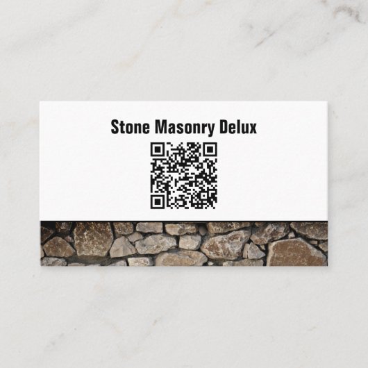プロフェッショナルフォトQRコードストーンウォール 名刺 (正面)