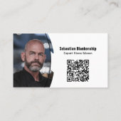 プロフェッショナルフォトQRコードストーンウォール 名刺 (裏面)